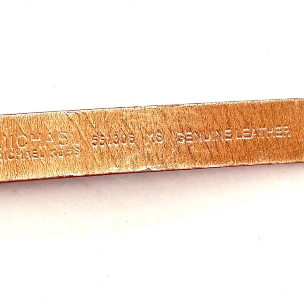 Michael Kors Genuine Leather Belt Size XS Brown Gold 1